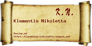 Klementis Nikoletta névjegykártya